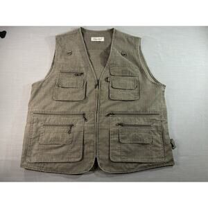 Olympina Utility Cargo Vest Mens Outdoor Fishing Hiking Multi Pocket Full Zip